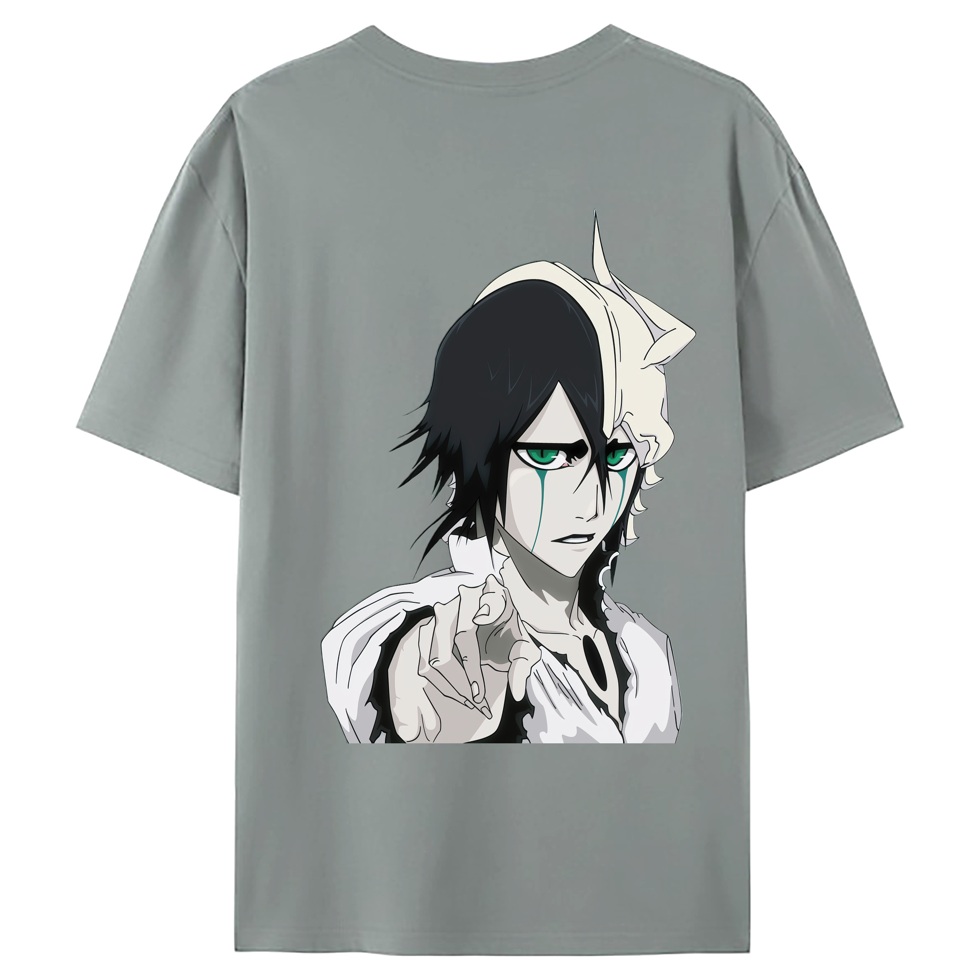 （画像用） ブリーチ ウルキオラ·シファー BLEACH Ulquiorra cifer 綿100％ メンズ半袖Tシャツ（バックプリント） 通気性